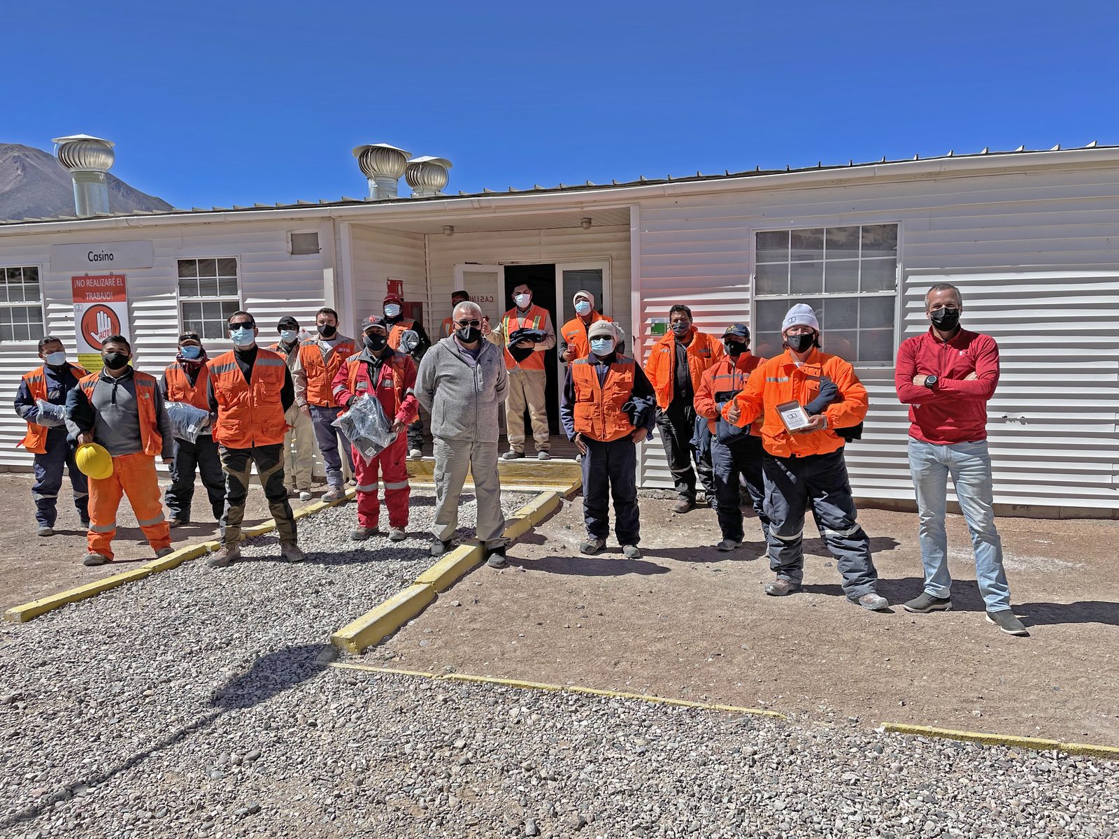 Quiborax team at the mine facilities