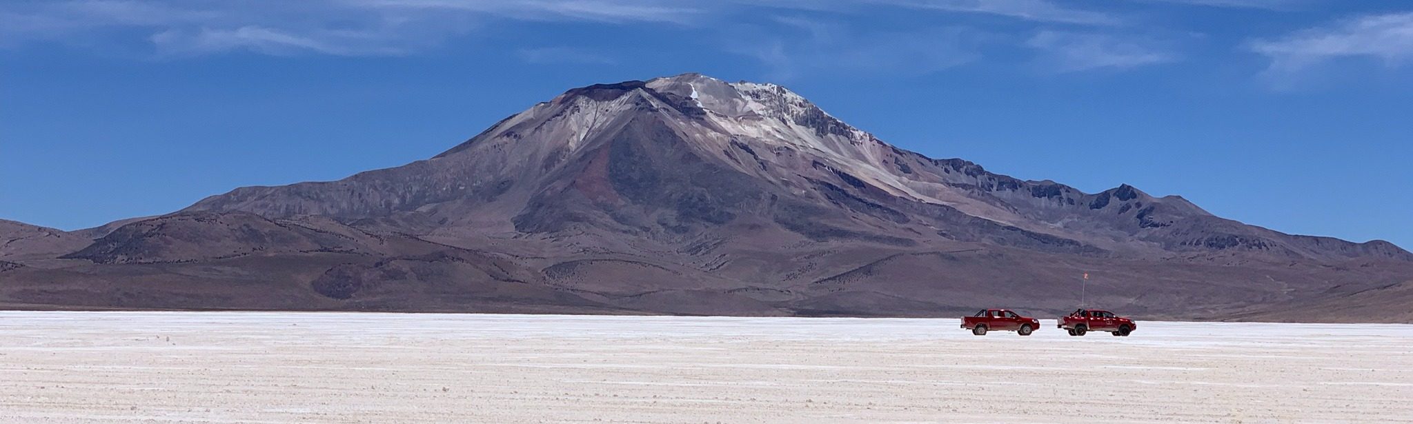 Surire salt flat and volcano